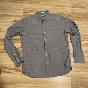 J. Crew Slim Fit Navy Gingham Button-Up Shirt, L Large